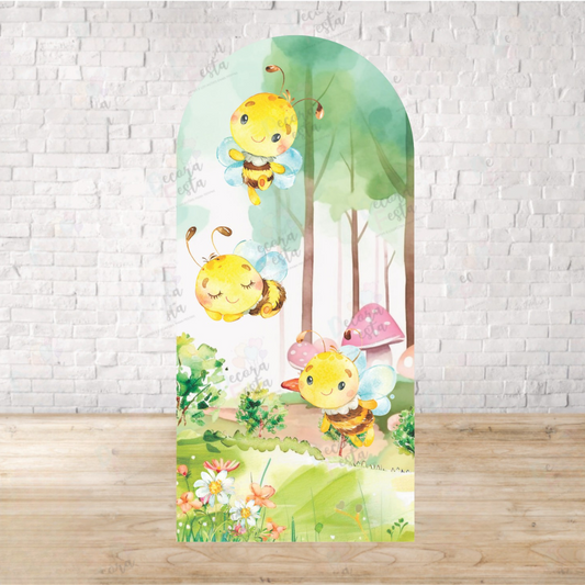 Bee Style Arch Backdrop for Birthday Party | Cylinder Covers Set | Party Decoration| Cartoon