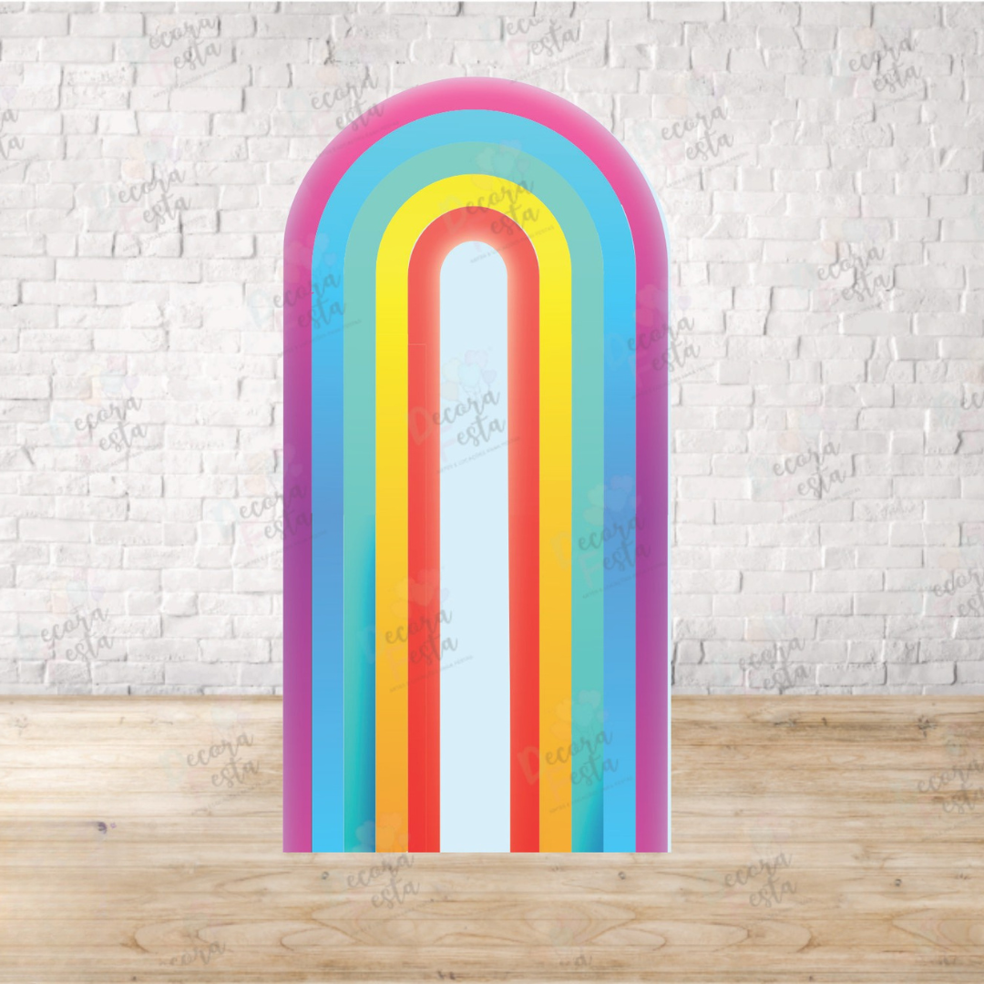 Rainbow Style Arch Backdrop for Birthday Party | Cylinder Covers Set | Party Decoration| Cartoon