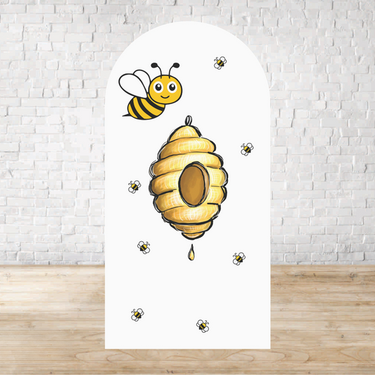 Bee Style Arch Backdrop for Birthday Party | Cylinder Covers Set | Party Decoration| Cartoon