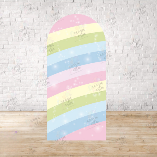 Rainbow Style Arch Backdrop for Birthday Party | Cylinder Covers Set | Party Decoration| Cartoon