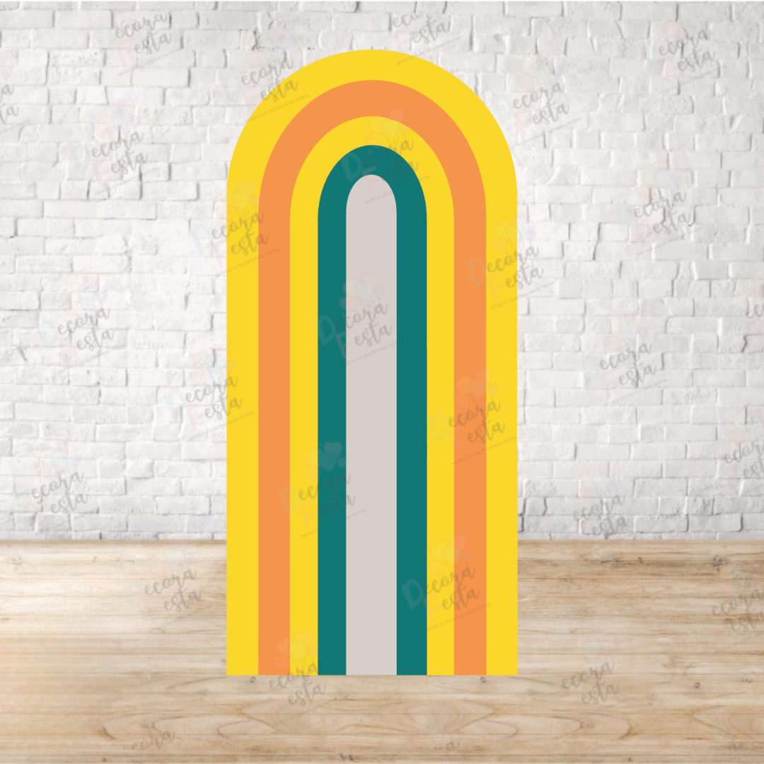 Rainbow Style Arch Backdrop for Birthday Party | Cylinder Covers Set | Party Decoration| Cartoon
