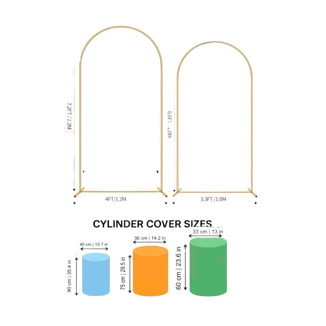 Ms Rachel Arch Backdrop Cover 4 Pieces | Arch Backdrop for Birthday Party | Cylinder Covers Set