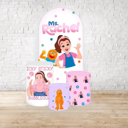 Ms Rachel Arch Backdrop Cover 4 Pieces | Arch Backdrop for Birthday Party | Cylinder Covers Set