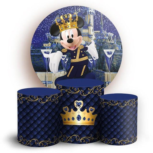 Cartoon  Backdrop Style Backdrop Cover | Round Backdrop for Birthday Party | Cylinder Covers Set | Party Decoration