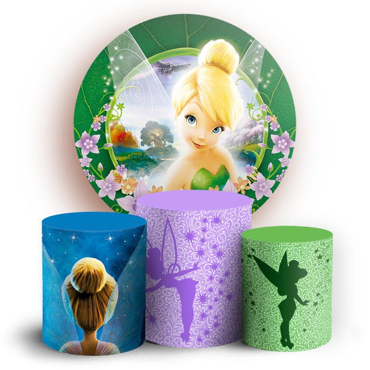 Cartoon Style Backdrop Cover | Round Backdrop for Birthday Party | Cylinder Covers Set | Party Decoration