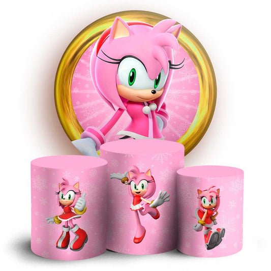 Cartoon Inspired Style Backdrop Cover | Round Backdrop for Birthday Party | Cylinder Covers Set | Party Decoration