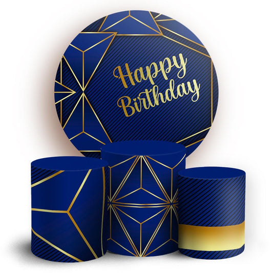 Happy Birthday Style Backdrop Cover | Round Backdrop for Birthday Party | Cylinder Covers Set | Party Decoration