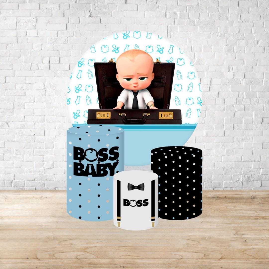 Inspired Cartoon Baby  Backdrop Style Backdrop Cover | Round Backdrop for Birthday Party | Cylinder Covers Set | Party Decoration