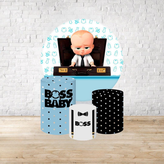 Inspired Cartoon Baby  Backdrop Style Backdrop Cover | Round Backdrop for Birthday Party | Cylinder Covers Set | Party Decoration