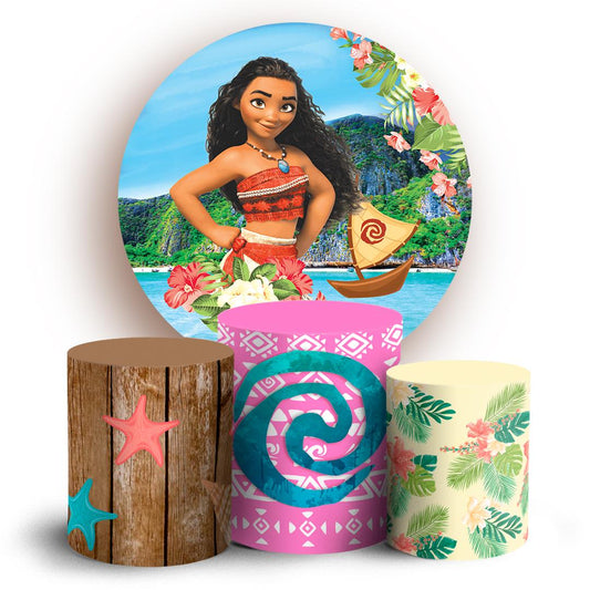 Cartoon  inspired Backdrop Style Backdrop Cover | Round Backdrop for Birthday Party | Cylinder Covers Set | Party Decoration